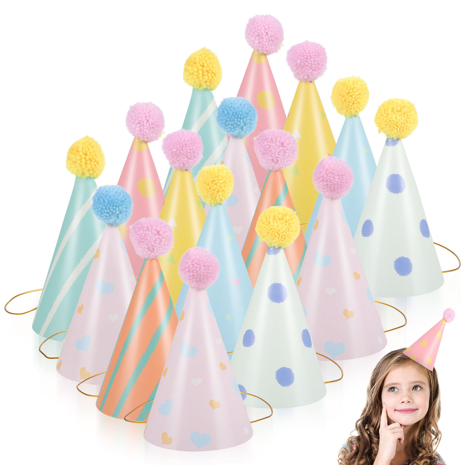 16Pcs Birthday Hats Paper Cone – Party Hat Cone recenzja i cena