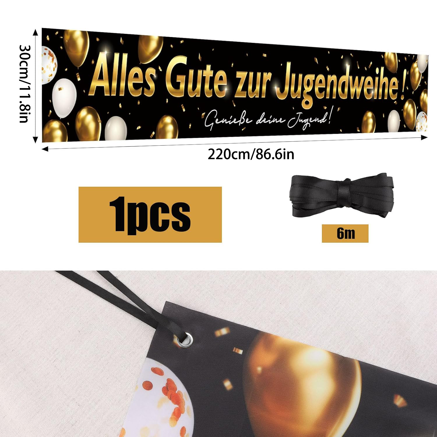 Jugendweihe Deko,Jugendweihe B – Party Banner Gold recenzja i cena