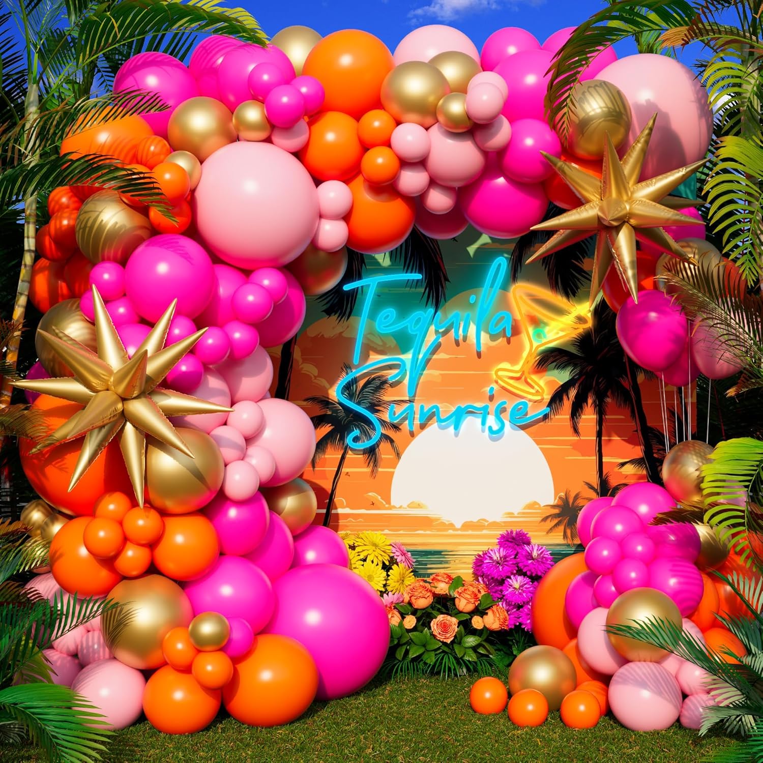 123Pcs Hot Pink Orange Metalli – Balloon Arch Kit recenzja i cena