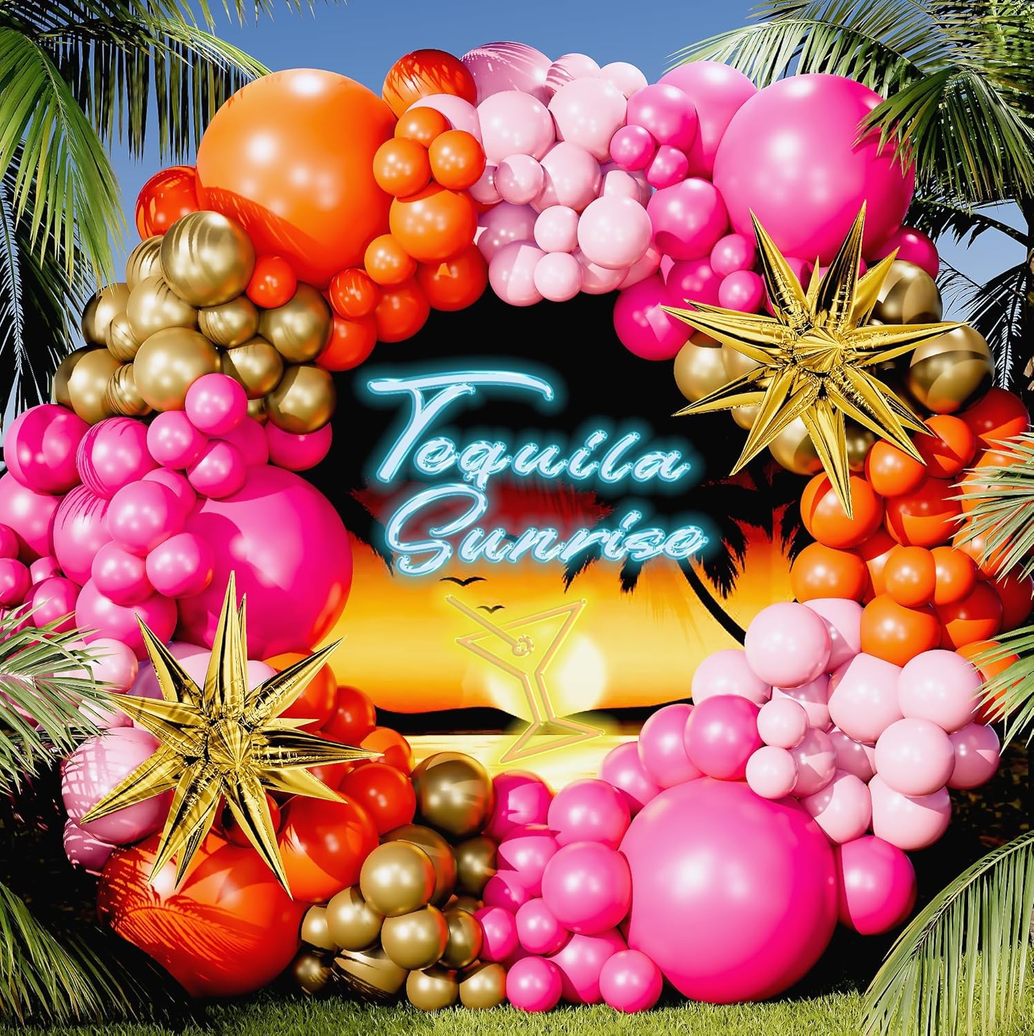123Pcs Hot Pink Orange Metalli – Balloon Arch Kit recenzja i cena
