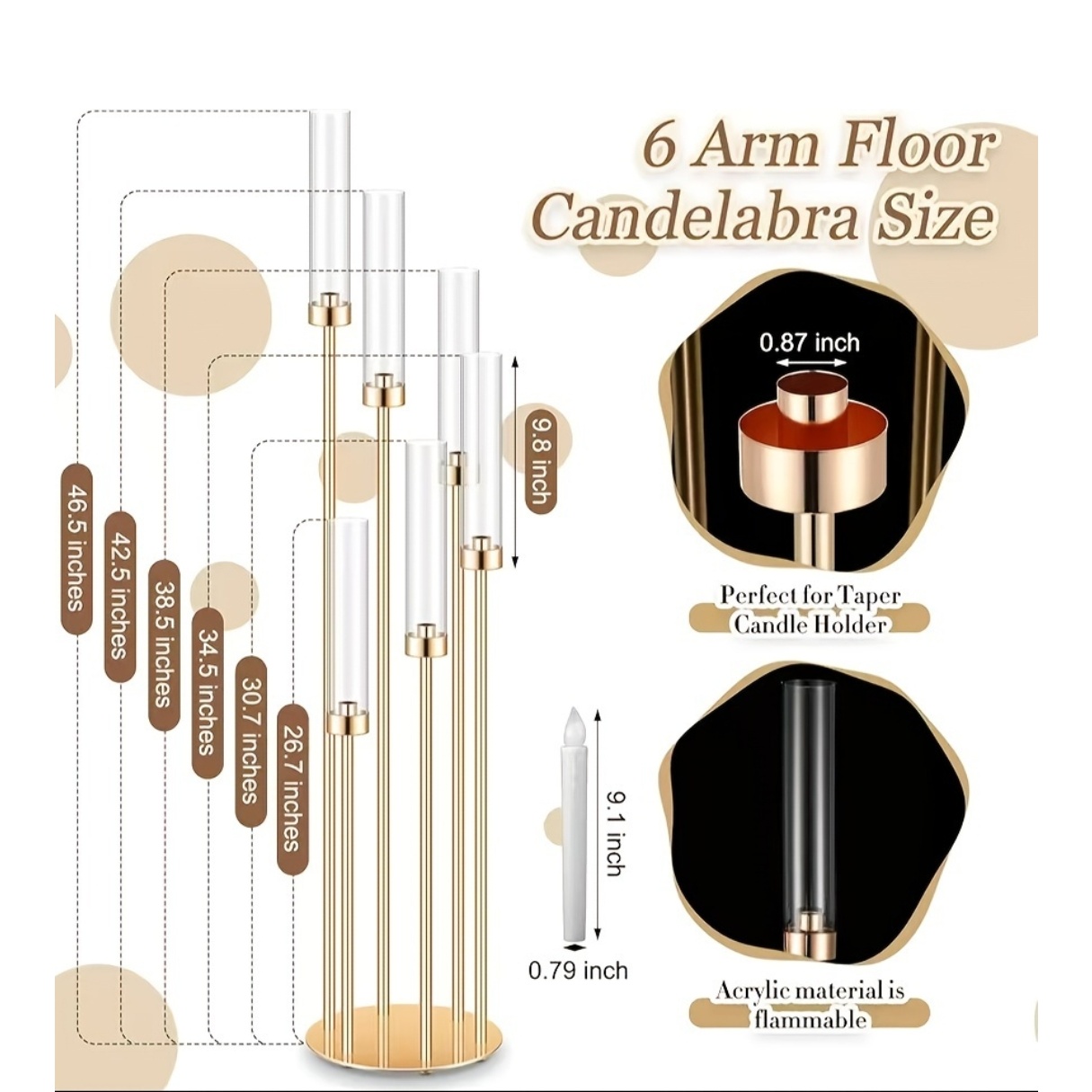 2 Sets Floor Candelabra 6 Arms – Centerpiece Stick recenzja i cena