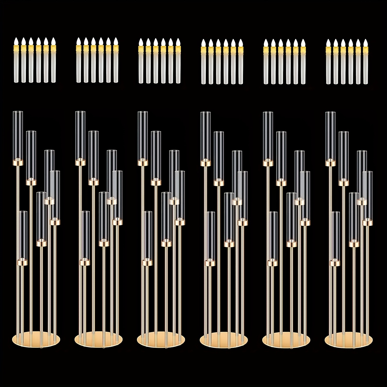 2 Sets Floor Candelabra 6 Arms – Centerpiece Stick recenzja i cena