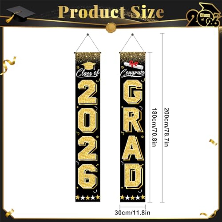 Graduation Decorations 2026 -  – Party Banner Gold recenzja i cena