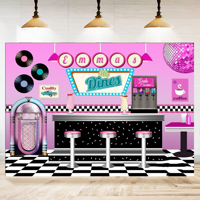 50s Diner Photography Backdrop – Dessert Table Backdrop recenzja i cena