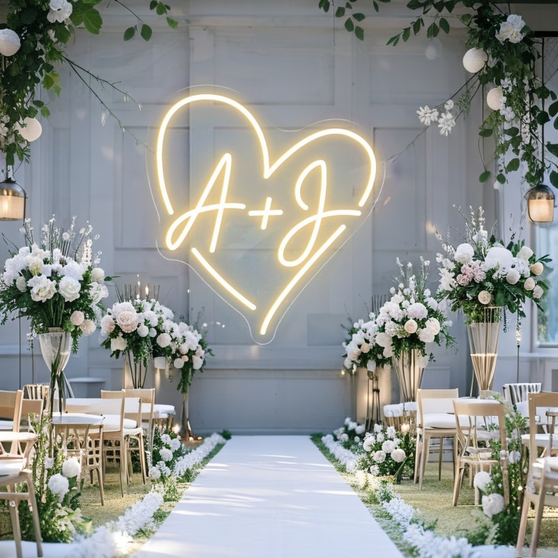 Custom Initials Heart LED Neon – Neon Sign Party recenzja i cena