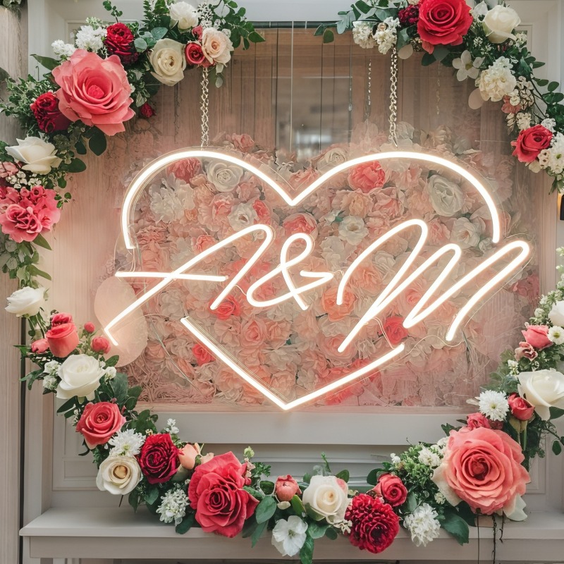 Custom Initials Heart LED Neon – Neon Sign Party recenzja i cena