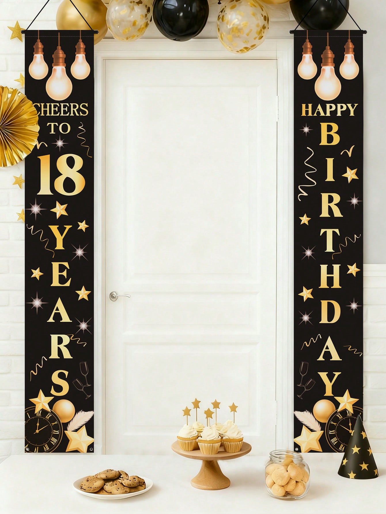 1 Pair of 18Th Birthday Celebr – Party Banner Gold recenzja i cena
