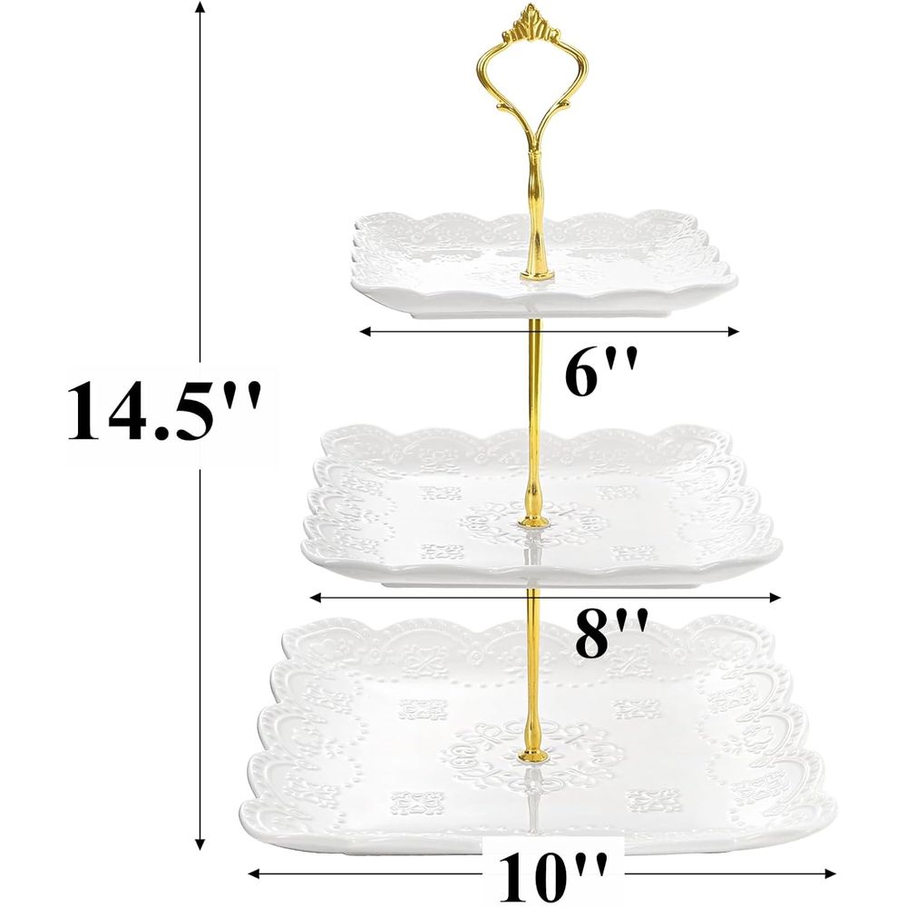 2 Pack 3-Tier White Ceramic Em – Cupcake Stand Tier recenzja i cena