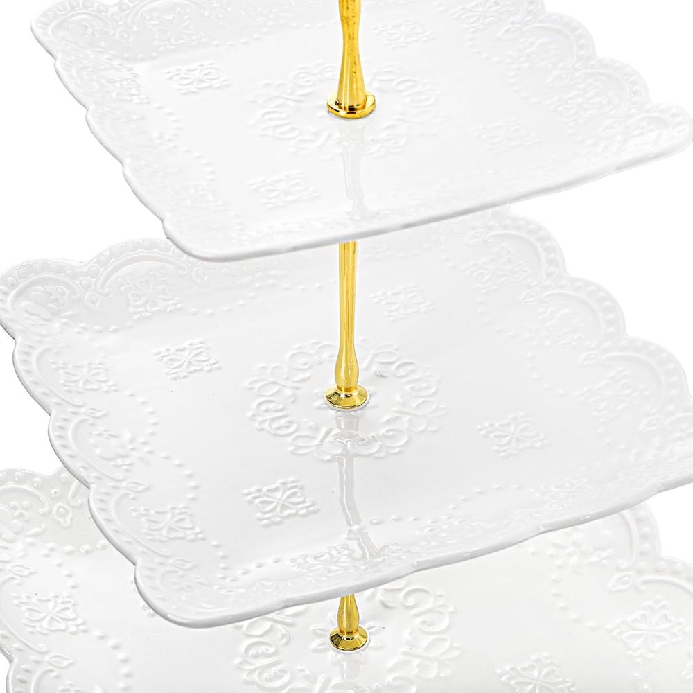 2 Pack 3-Tier White Ceramic Em – Cupcake Stand Tier recenzja i cena