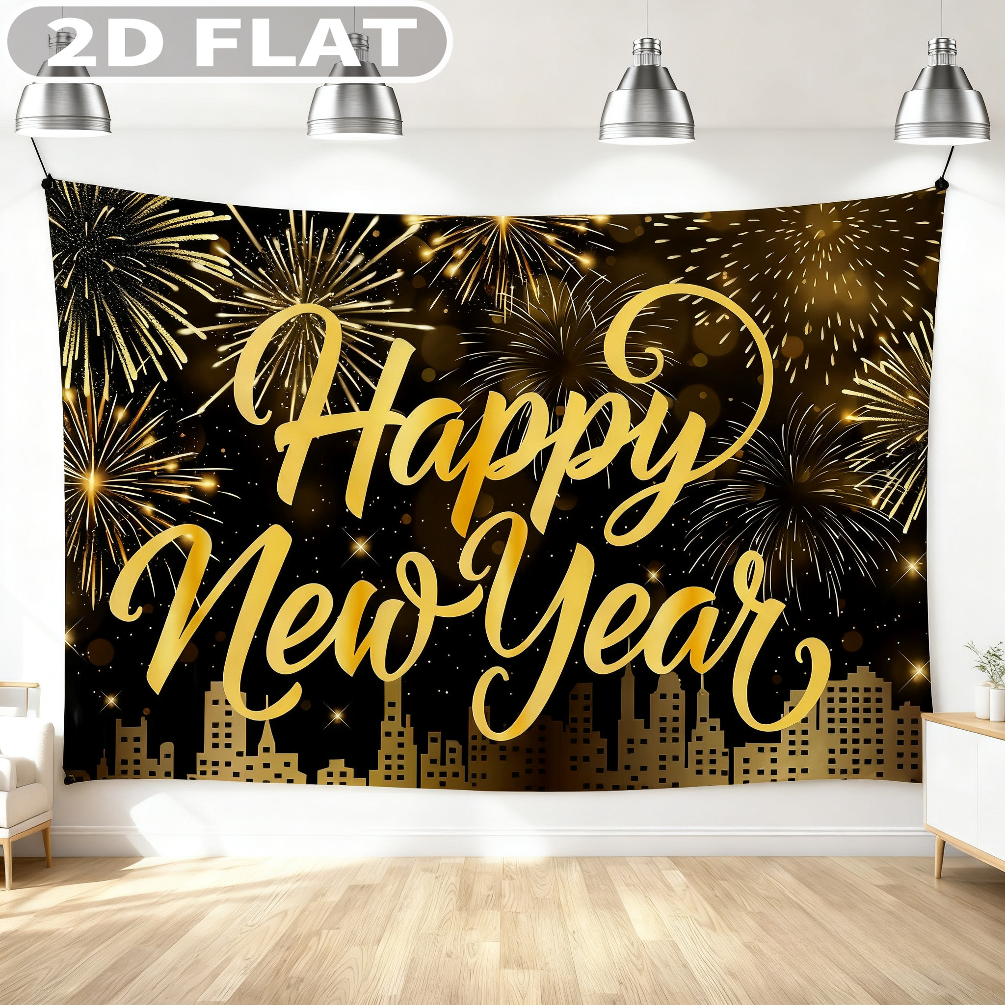 1pc Happy New Year Party Photo – Party Banner Gold recenzja i cena