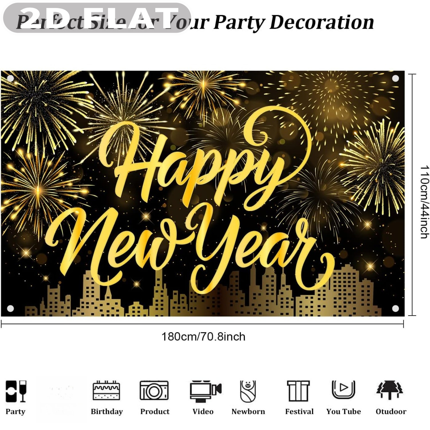 1pc Happy New Year Party Photo – Party Banner Gold recenzja i cena