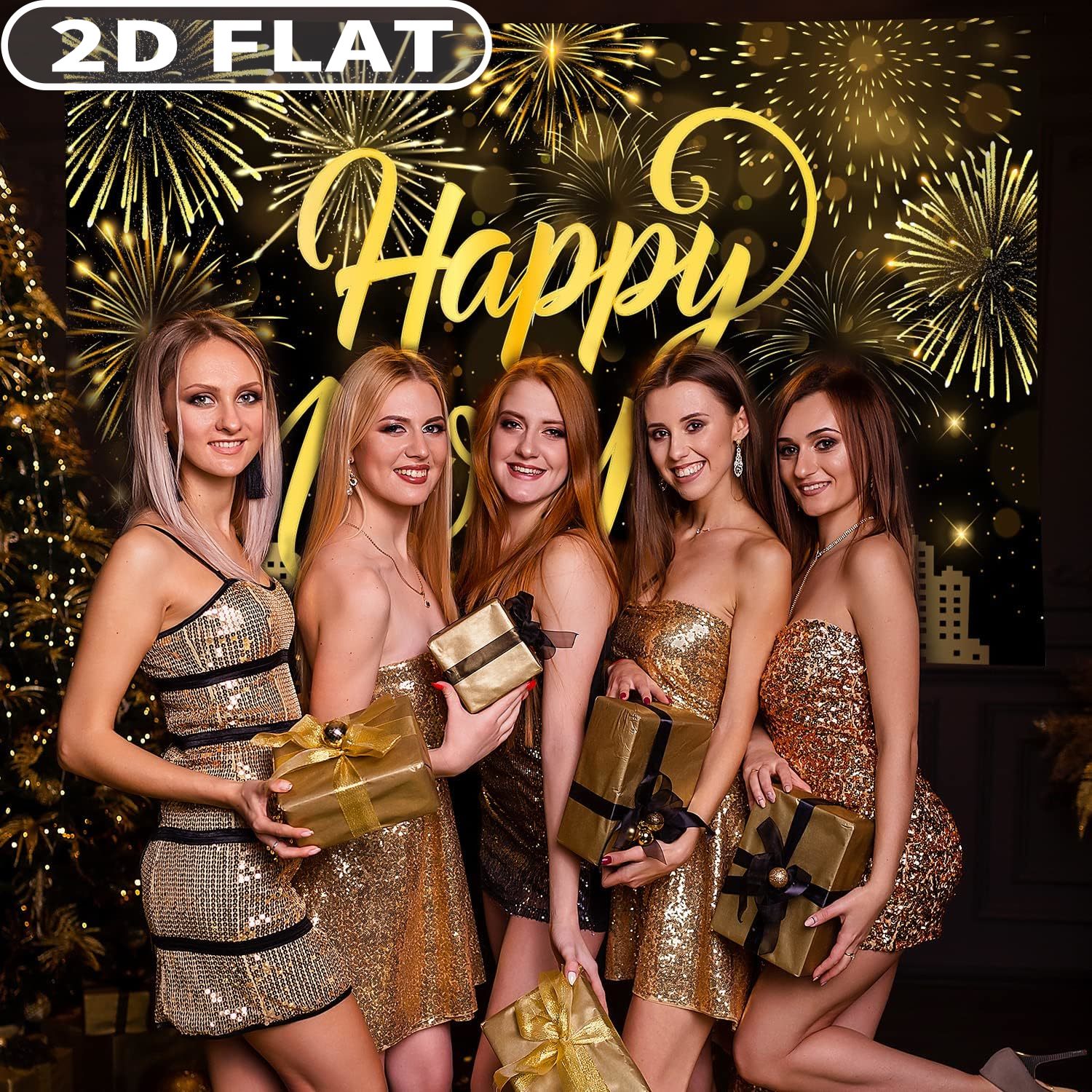 1pc Happy New Year Party Photo – Party Banner Gold recenzja i cena