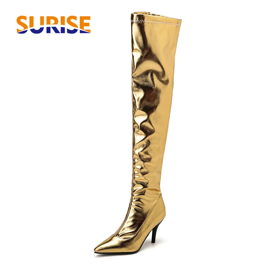 Women Thigh High Boots Silver  – Eve Party recenzja i cena