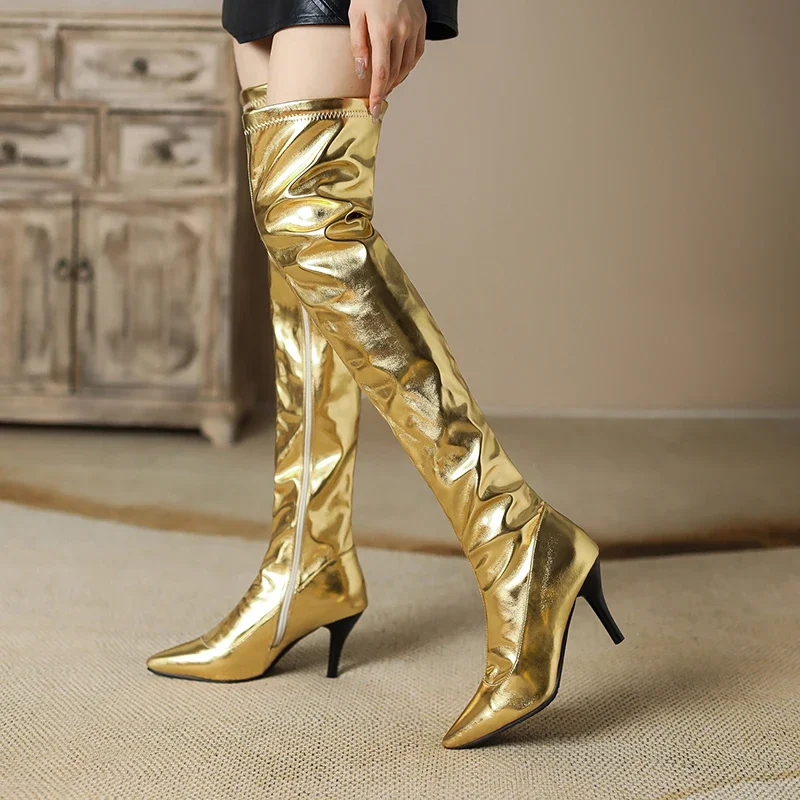 Women Thigh High Boots Silver  – Eve Party recenzja i cena