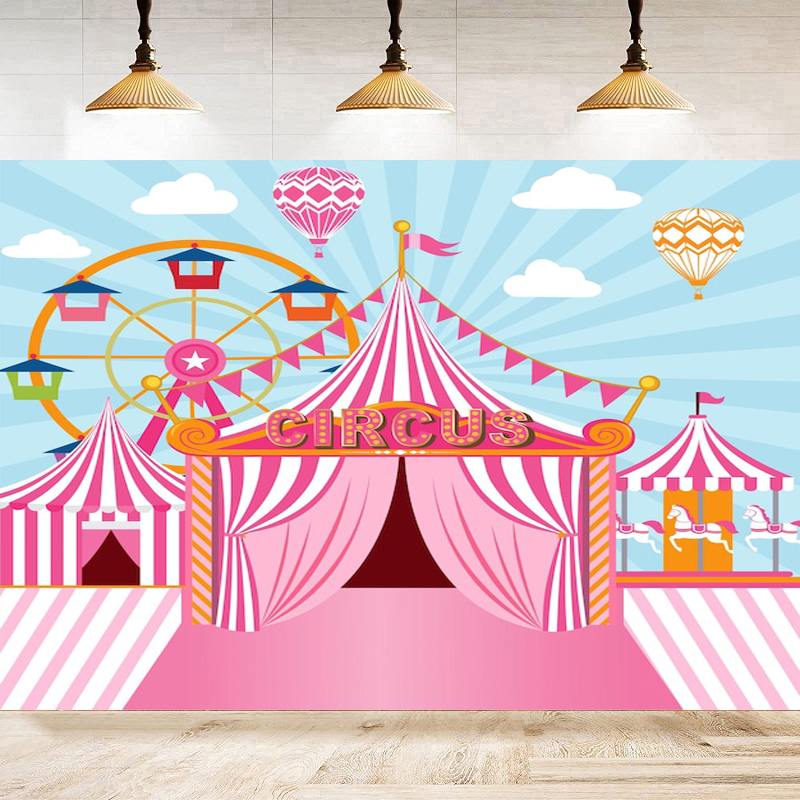 Pink Circus Photography Backdr – Dessert Table Backdrop recenzja i cena