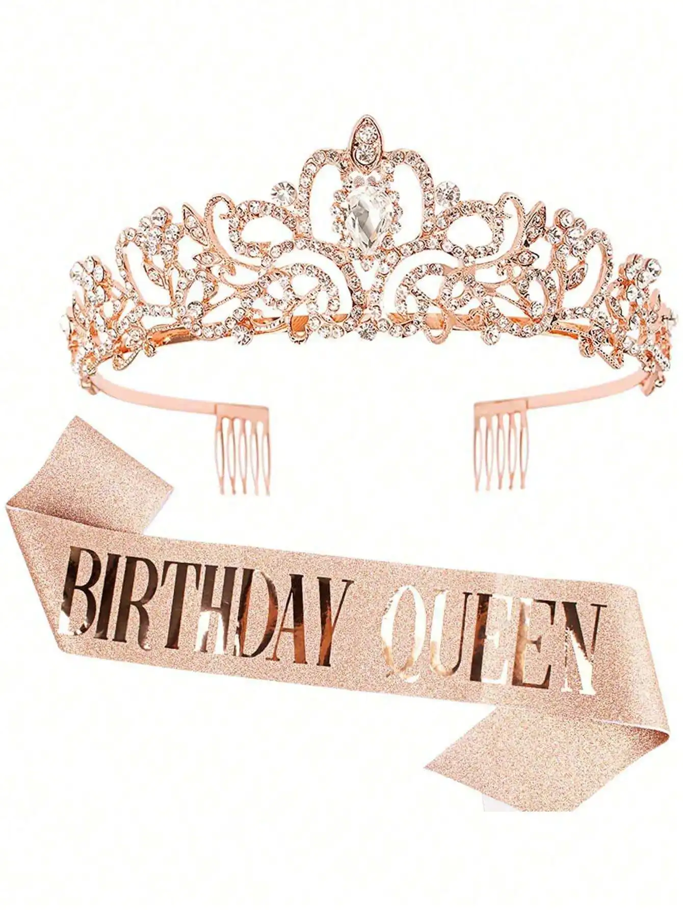 Bling Rhinestone Crystal Crown – Birthday Sash Glitter recenzja i cena