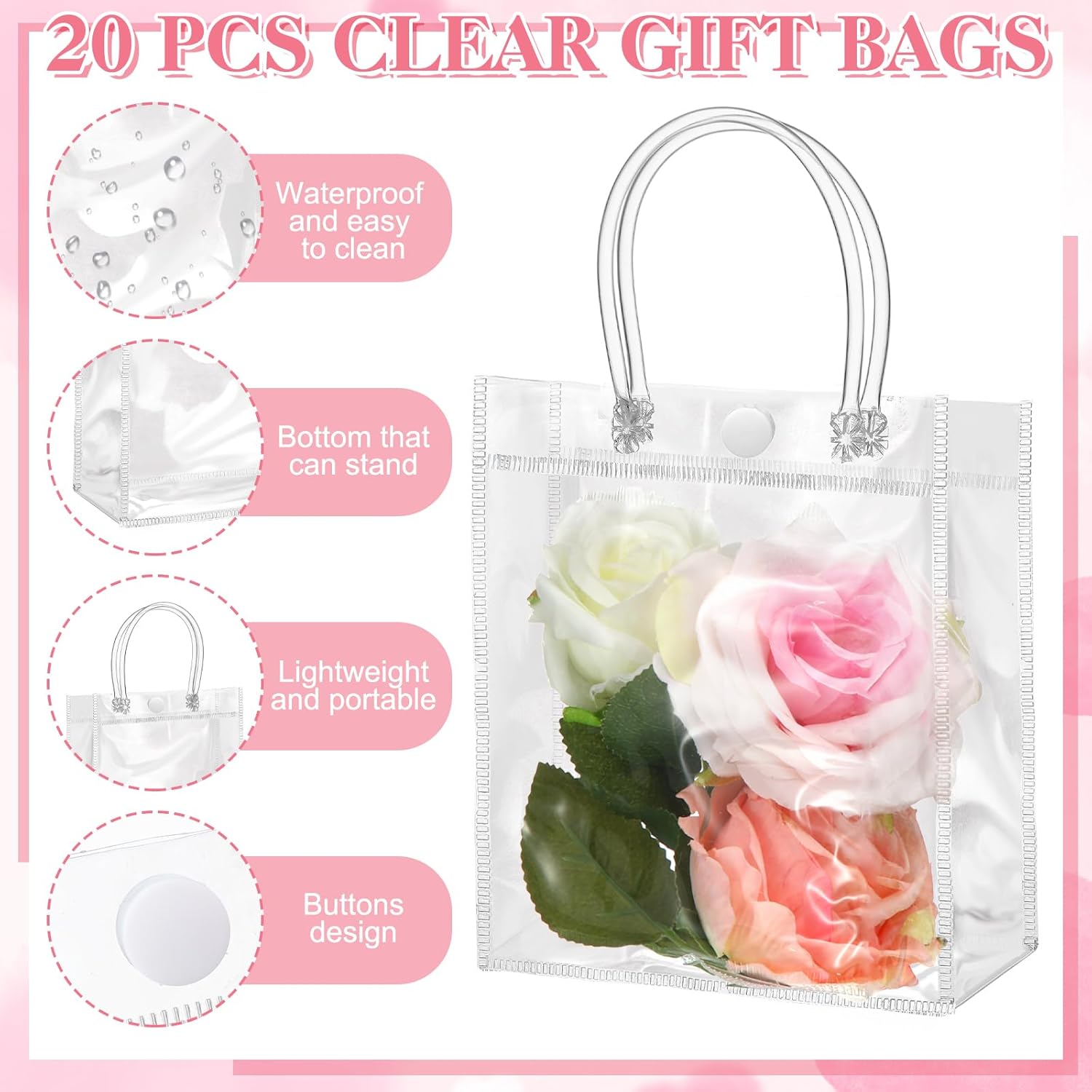 Clear Plastic Gift Bags with H – Party Favor Bag recenzja i cena