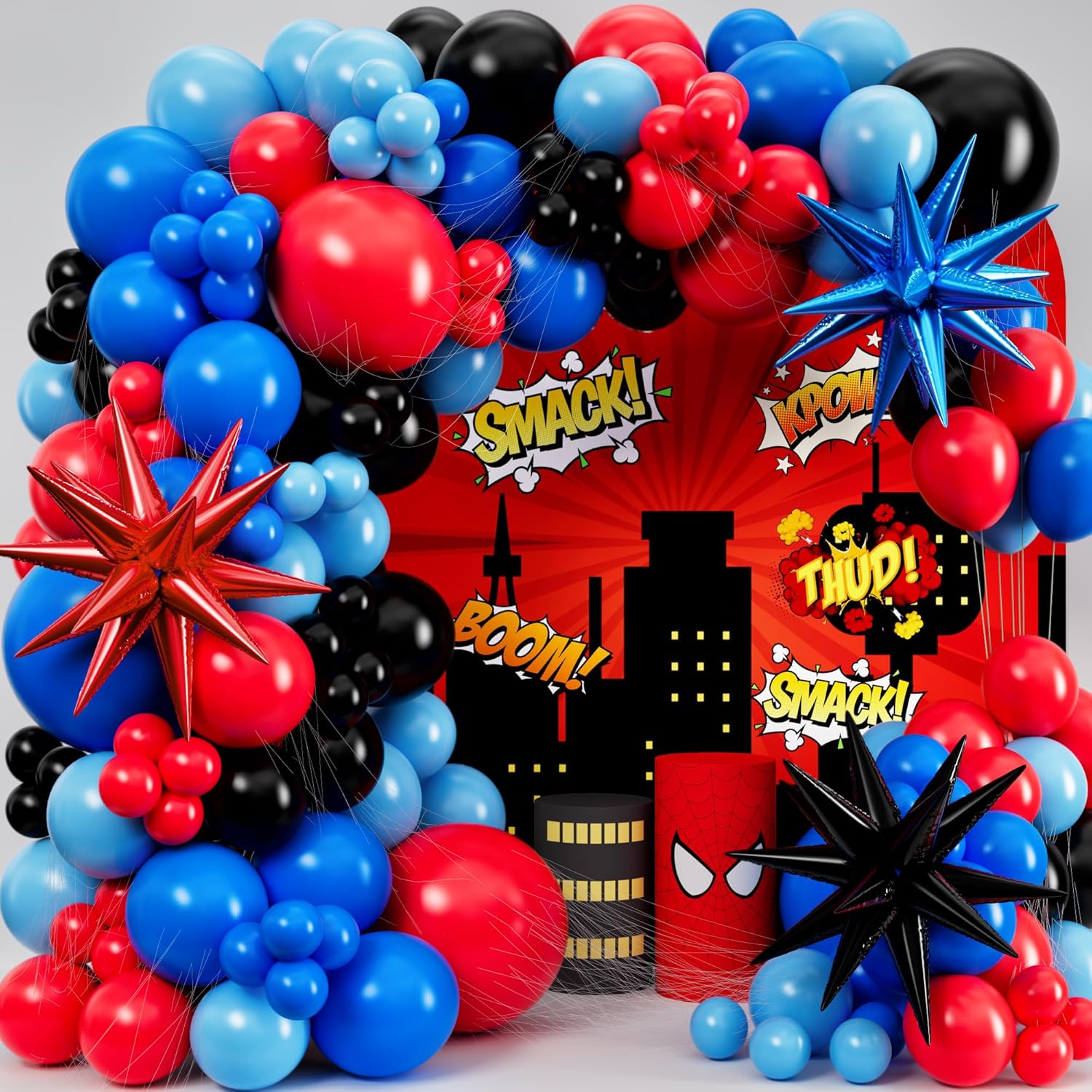 Black Red Blue Latex Balloons  – Balloon Arch Kit recenzja i cena