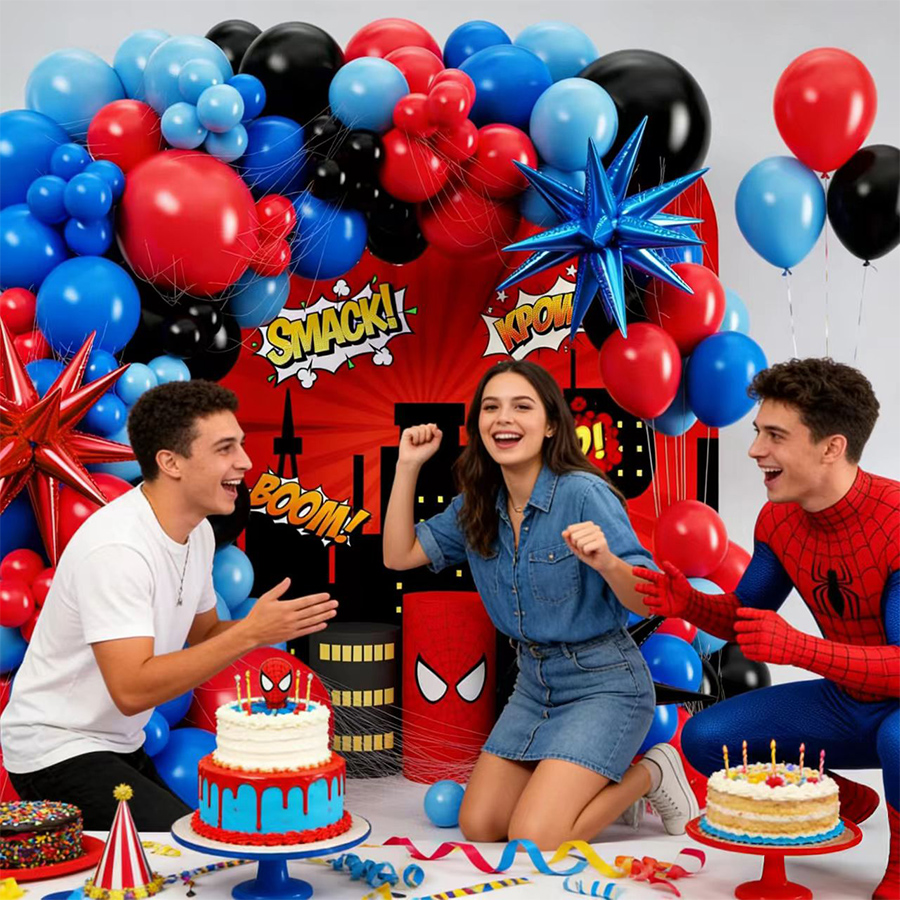 Black Red Blue Latex Balloons  – Balloon Arch Kit recenzja i cena
