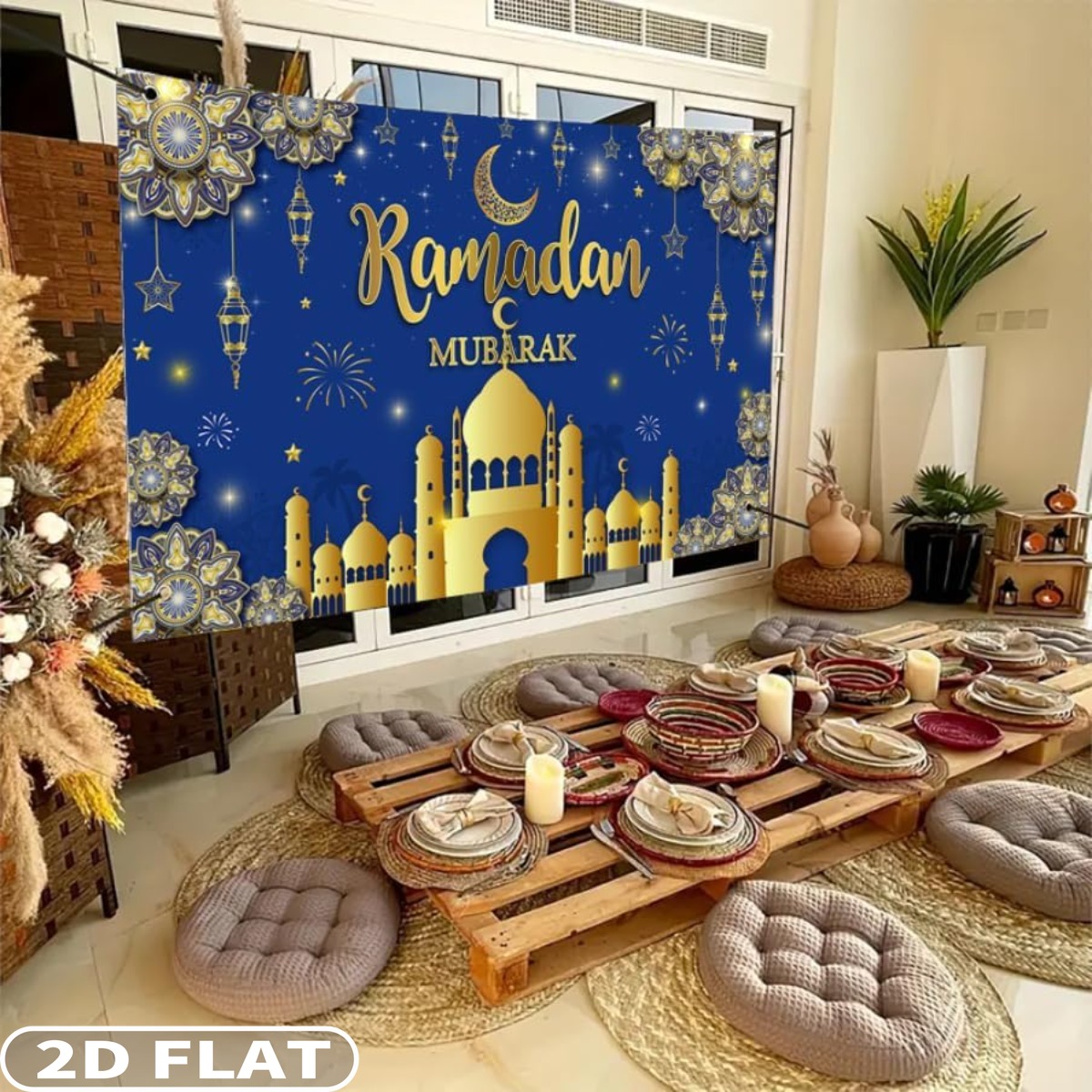 2D FLAT 1pc Ramadan Mubarak Fe – Party Banner Gold recenzja i cena
