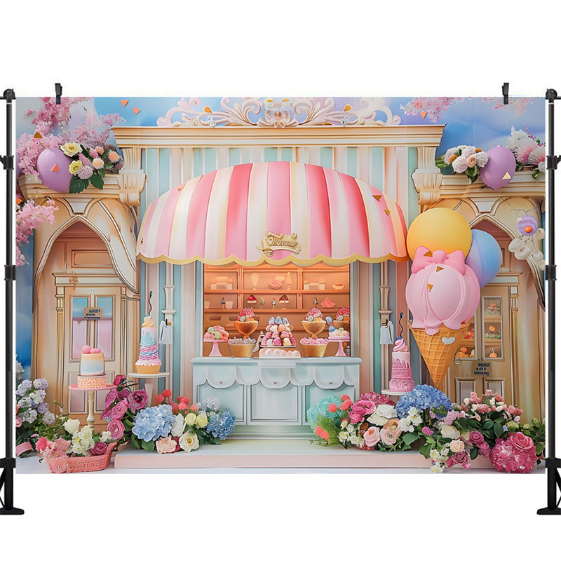 Ice Cream Photography Backgrou – Party Event Supply Store recenzja i cena