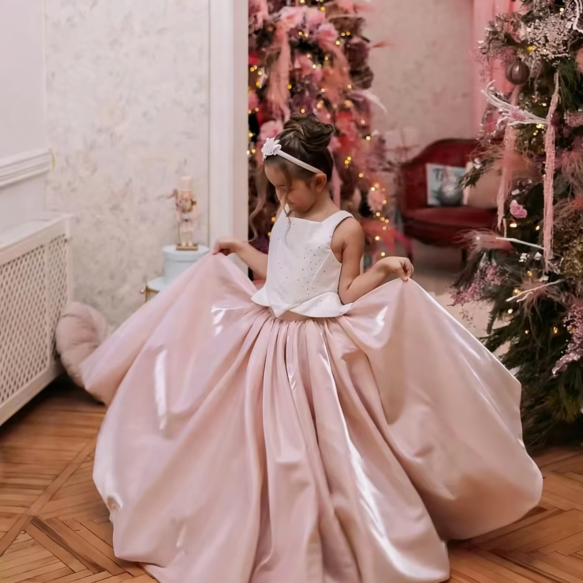Customized Flower Girl Dress F – Birthday Sash Glitter recenzja i cena