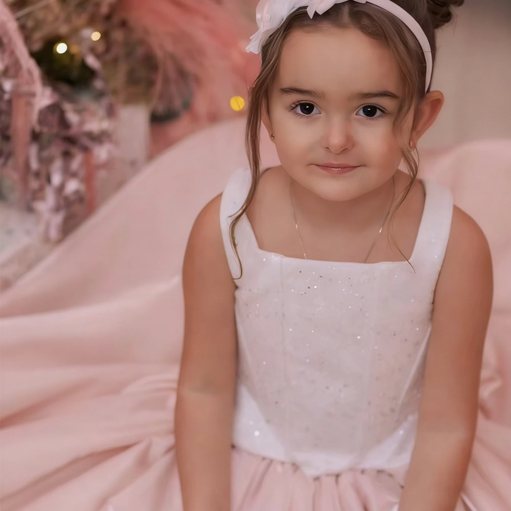 Customized Flower Girl Dress F – Birthday Sash Glitter recenzja i cena