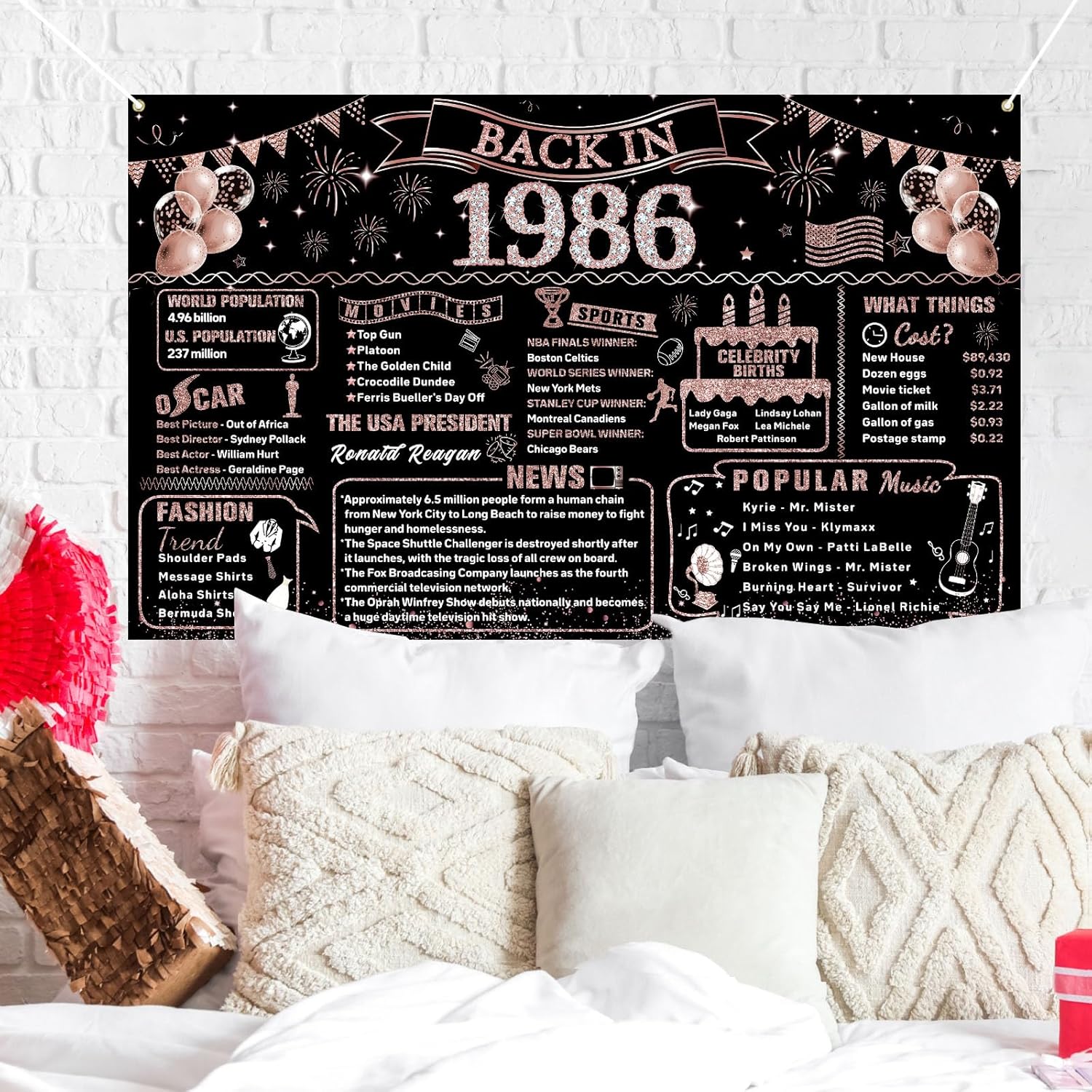 40th Birthday Decorations for  – Party Banner Gold recenzja i cena