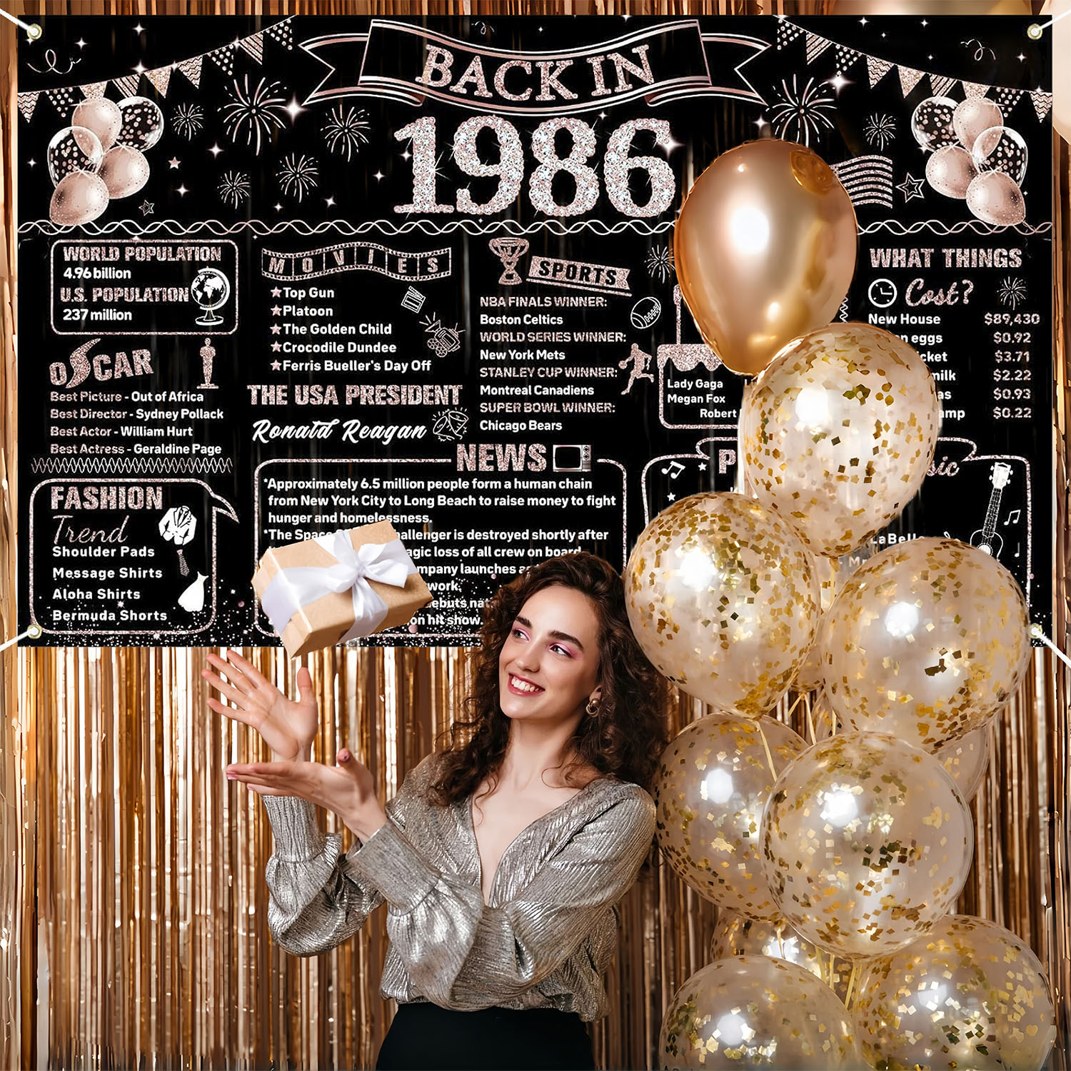 40th Birthday Decorations for  – Party Banner Gold recenzja i cena