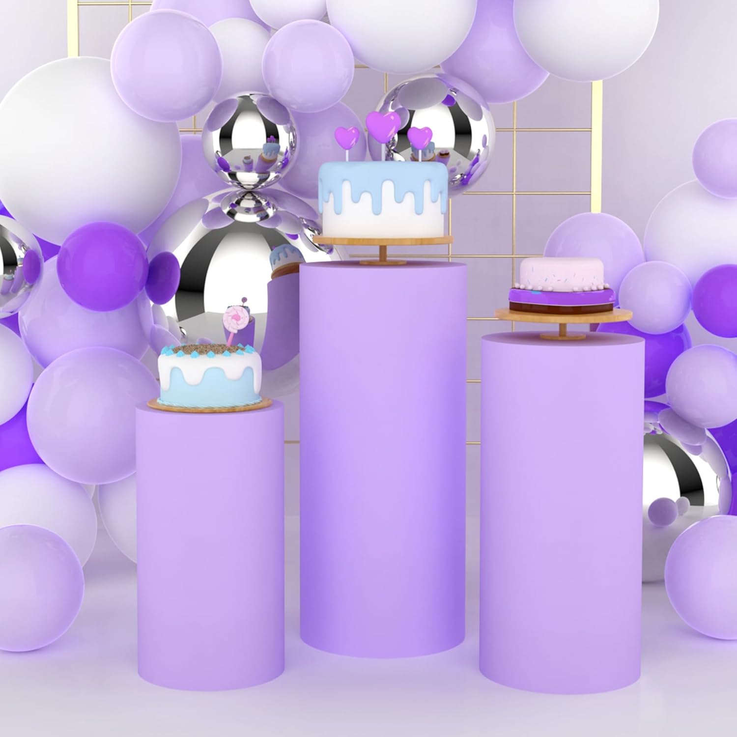 Yeele Purple Cylinder Stand Co – Dessert Table Backdrop recenzja i cena