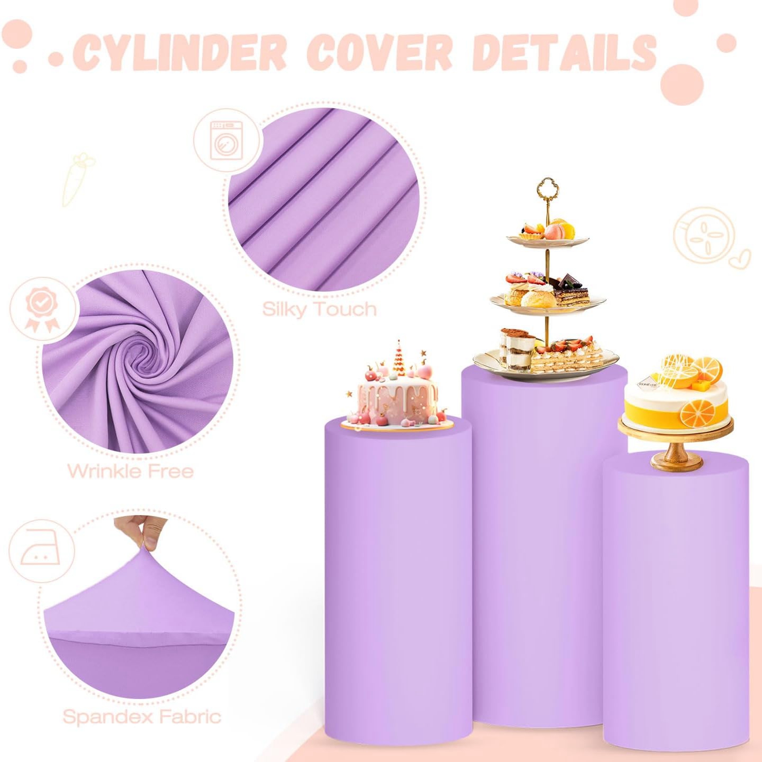 Yeele Purple Cylinder Stand Co – Dessert Table Backdrop recenzja i cena