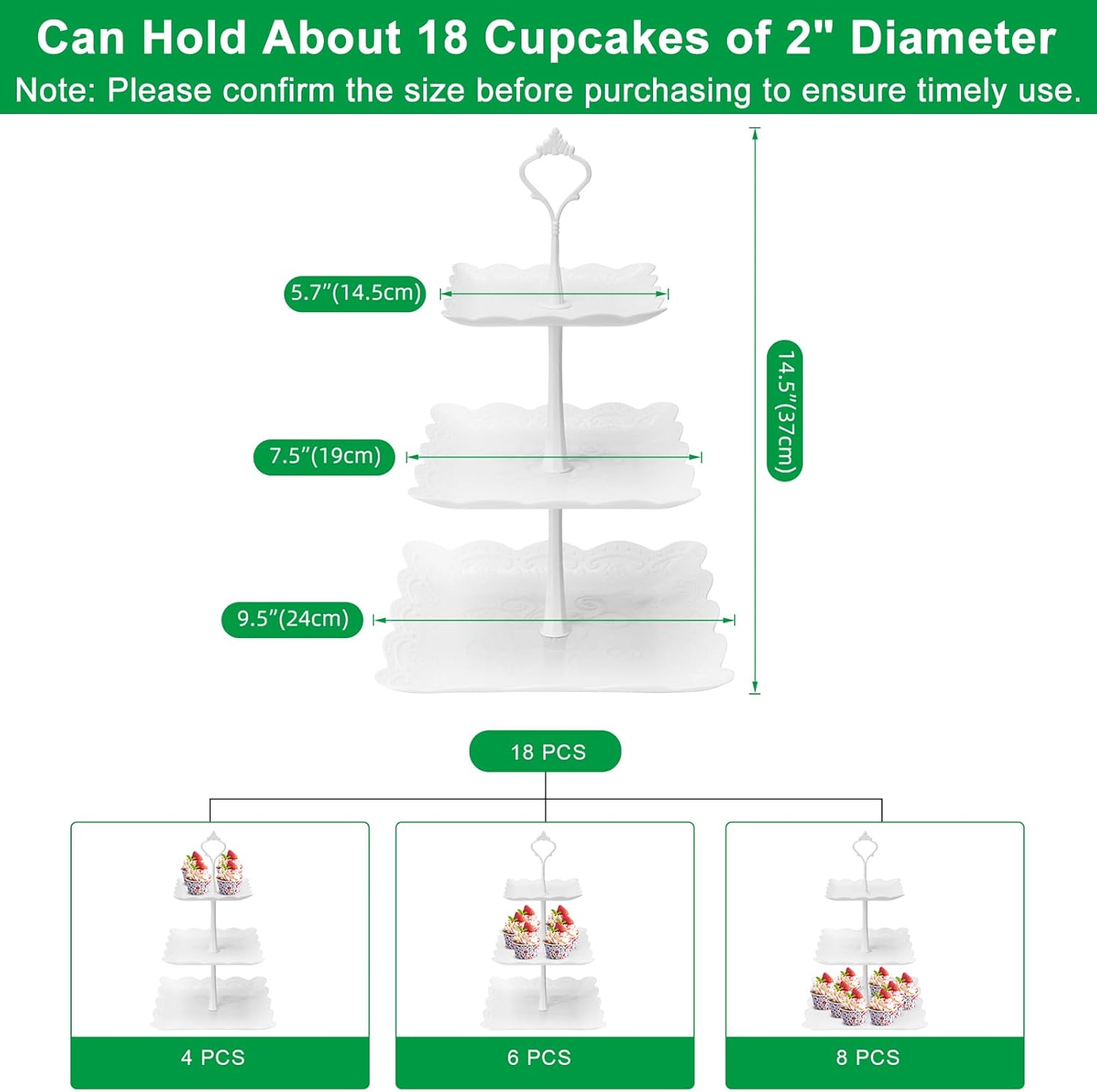 3 Tier Cupcake Stand, Plastic  – Cupcake Stand Tier recenzja i cena