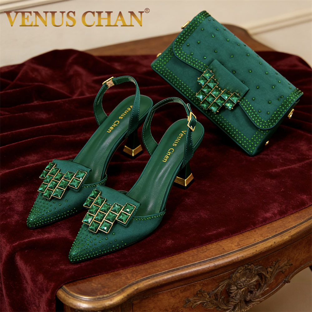 Women’s Green Rhinestone High  – Party Favor Bag recenzja i cena