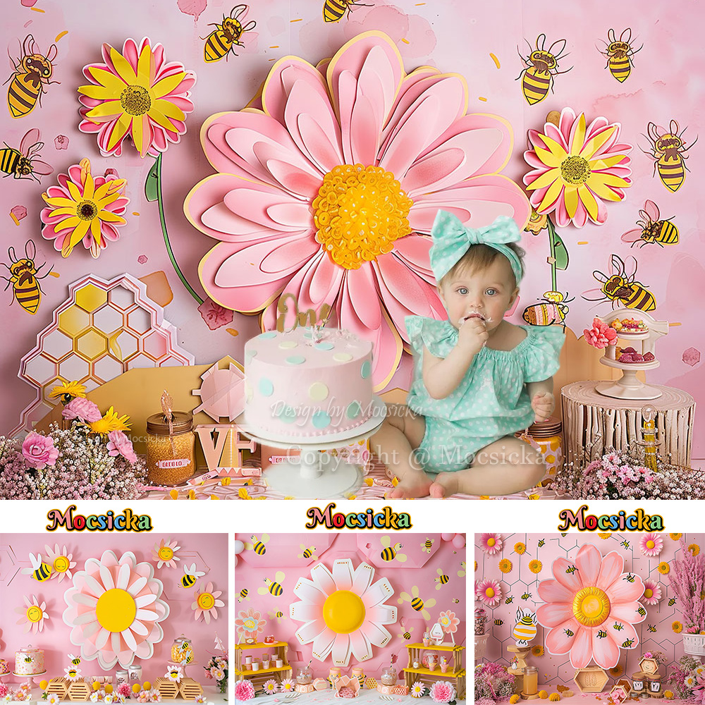 Mocsicka Sweet Daisy Girl Birt – Dessert Table Backdrop recenzja i cena