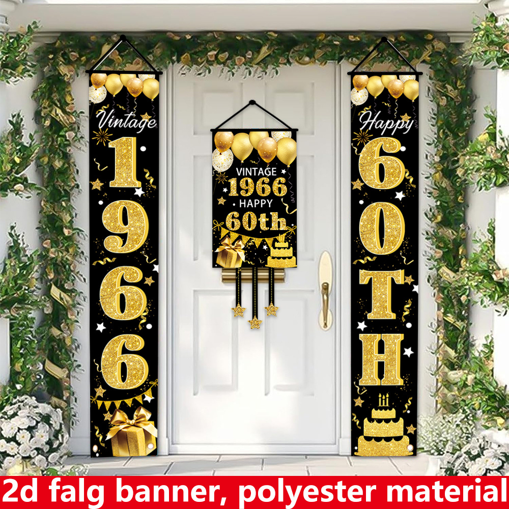 2D Flat 3-Piece 60th Birthday  – Party Banner Gold recenzja i cena