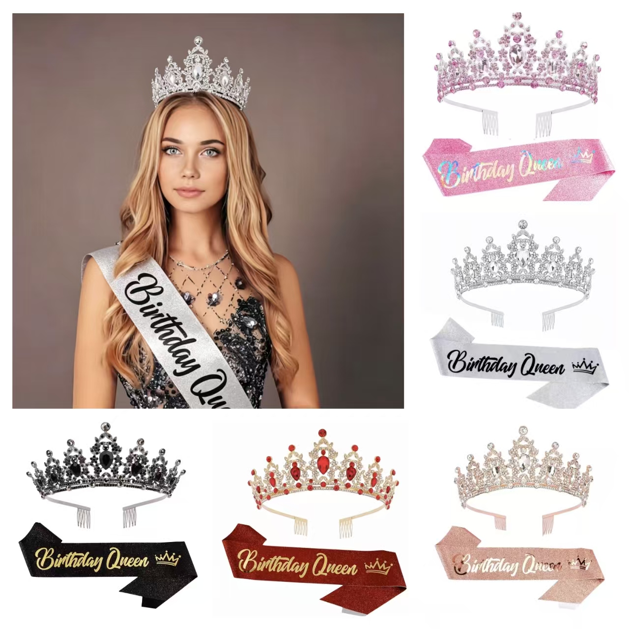 Women And Girl Baroque Rhinest – Birthday Sash Glitter recenzja i cena