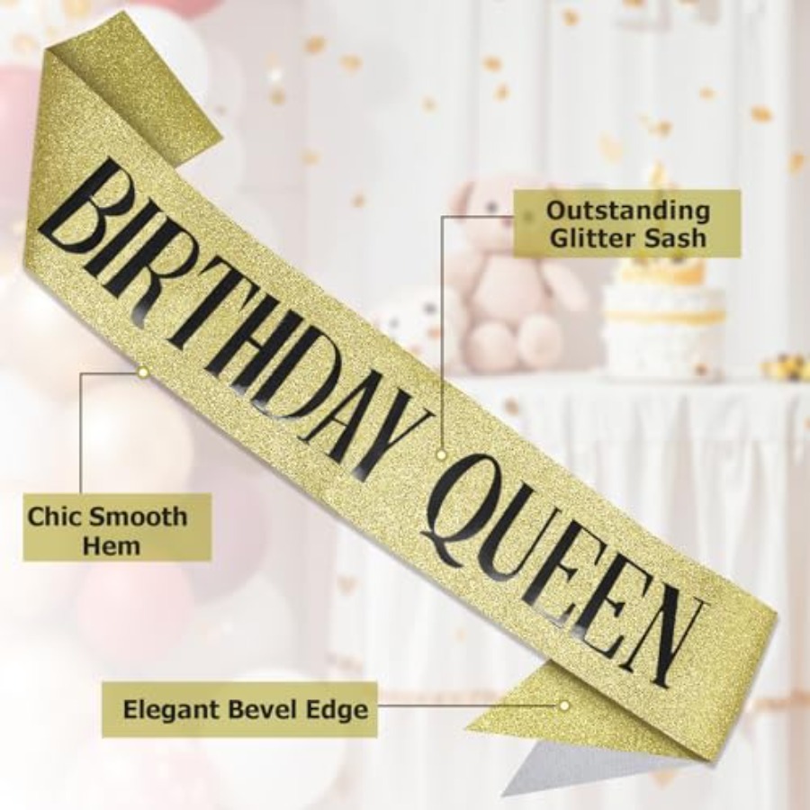 Birthday Queen Sash Glitter Go – Birthday Sash Glitter recenzja i cena