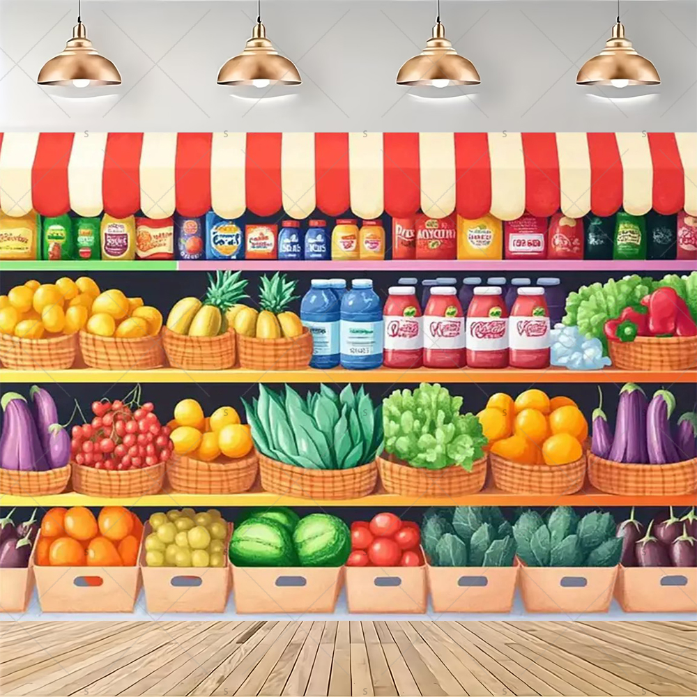Colorful Supermarket Shelf Bac – Party Event Supply Store recenzja i cena
