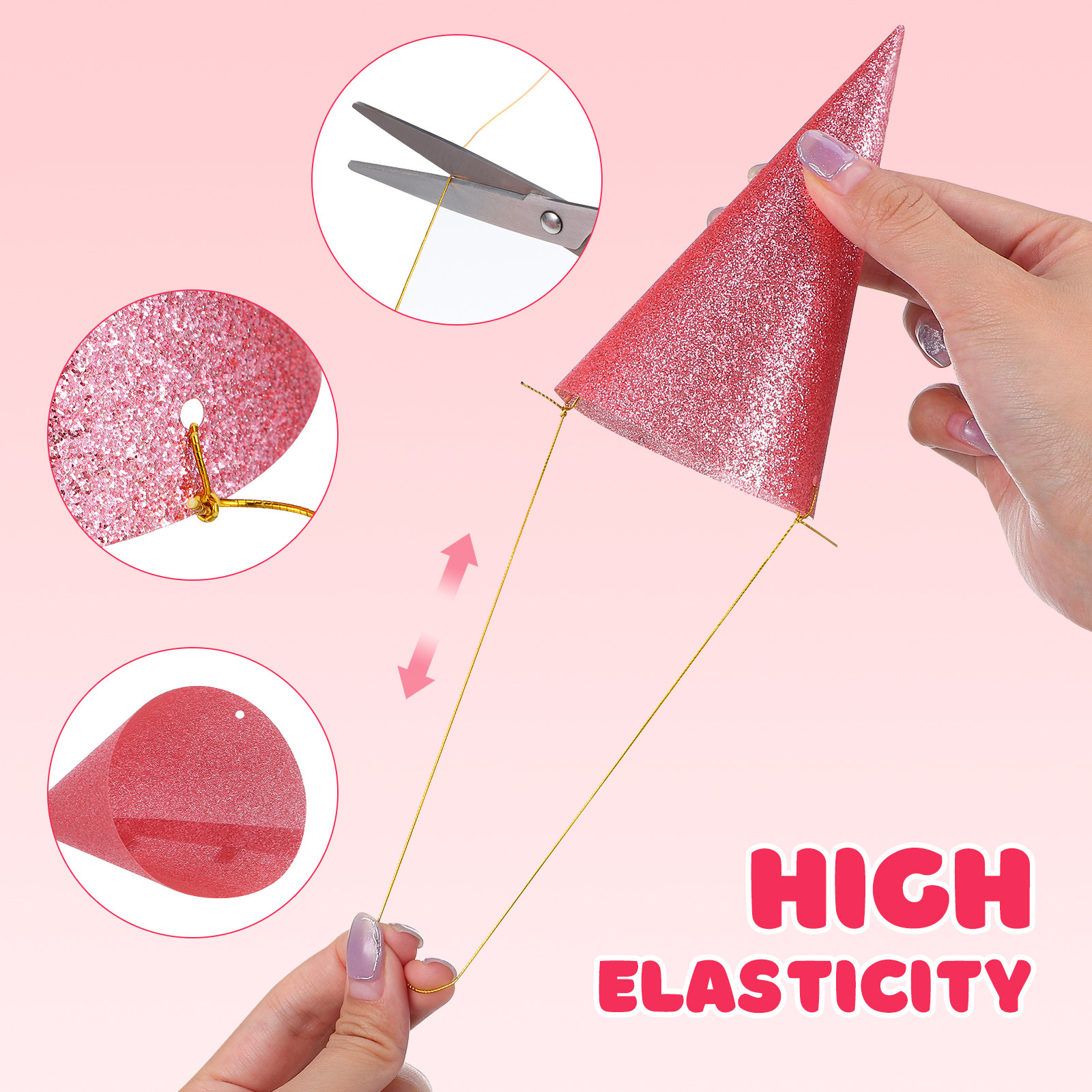 12Pcs Glitter Birthday Cone Ha – Party Hat Cone recenzja i cena