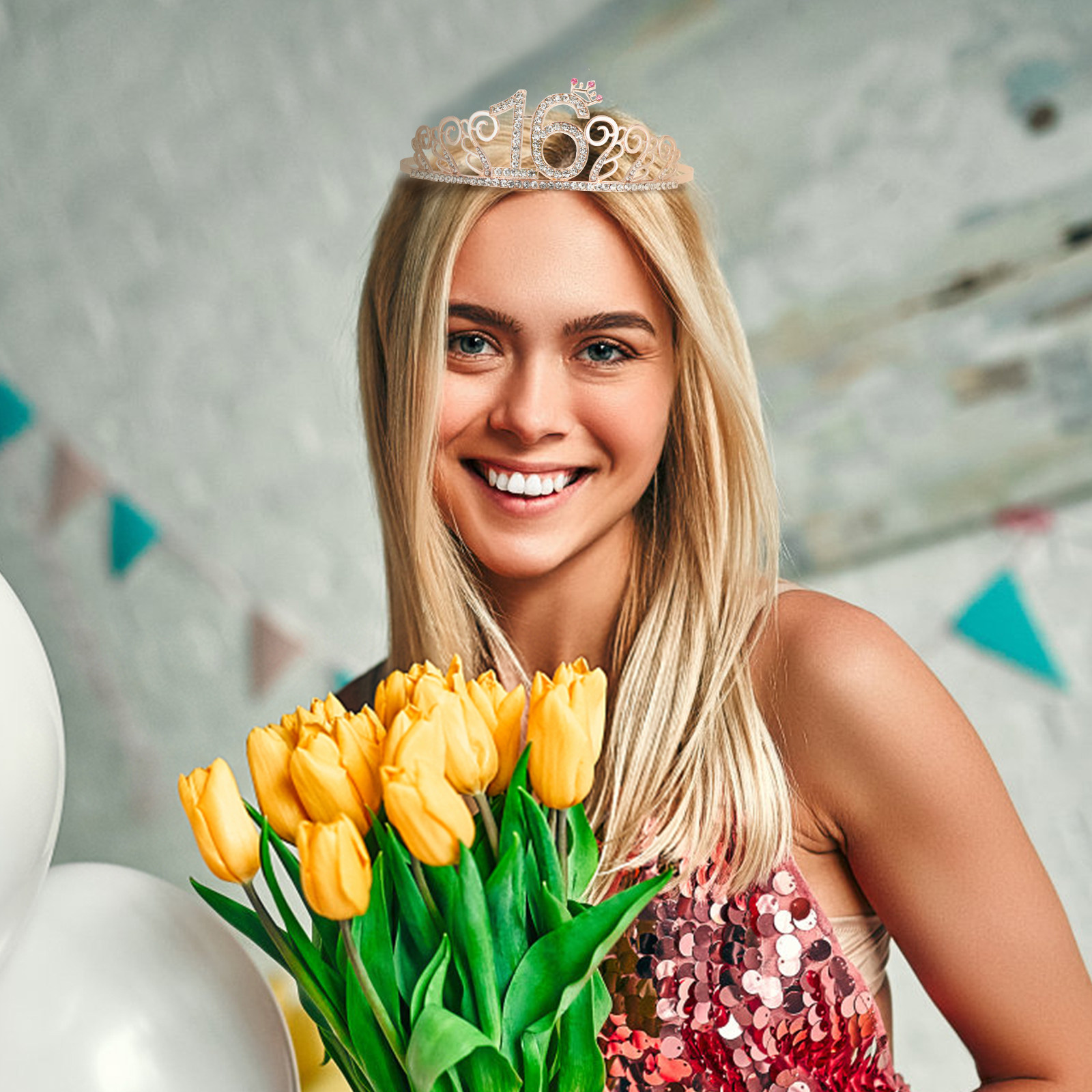 2Pcs Birthday Party Crown and  – Birthday Sash Glitter recenzja i cena