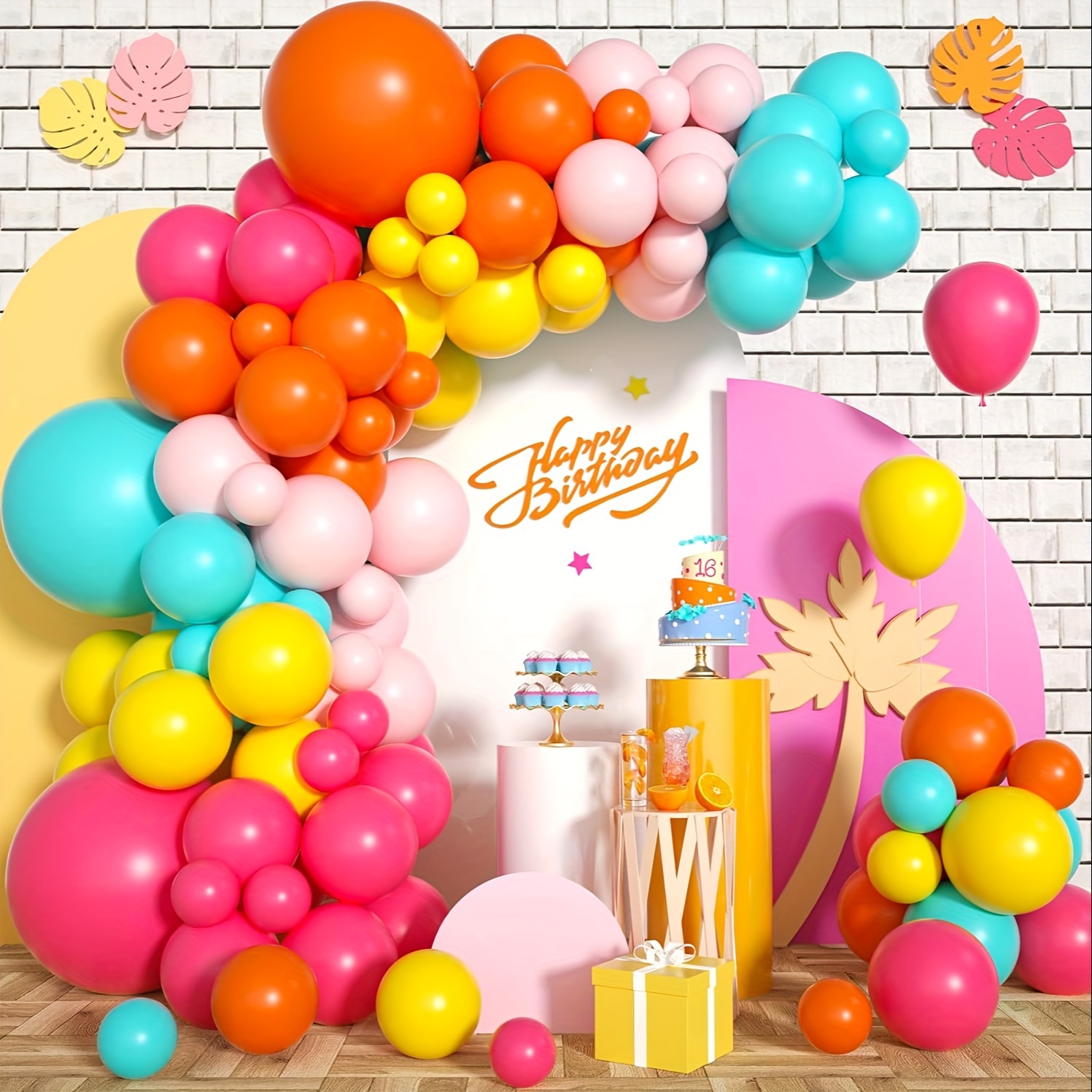 130pcs Pink Yellow Orange Ball – Balloon Arch Kit recenzja i cena