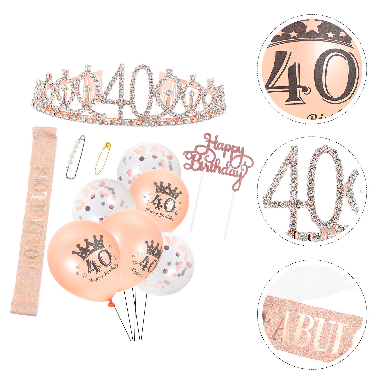 1Set Birthday Themed Crown Sas – Birthday Sash Glitter recenzja i cena