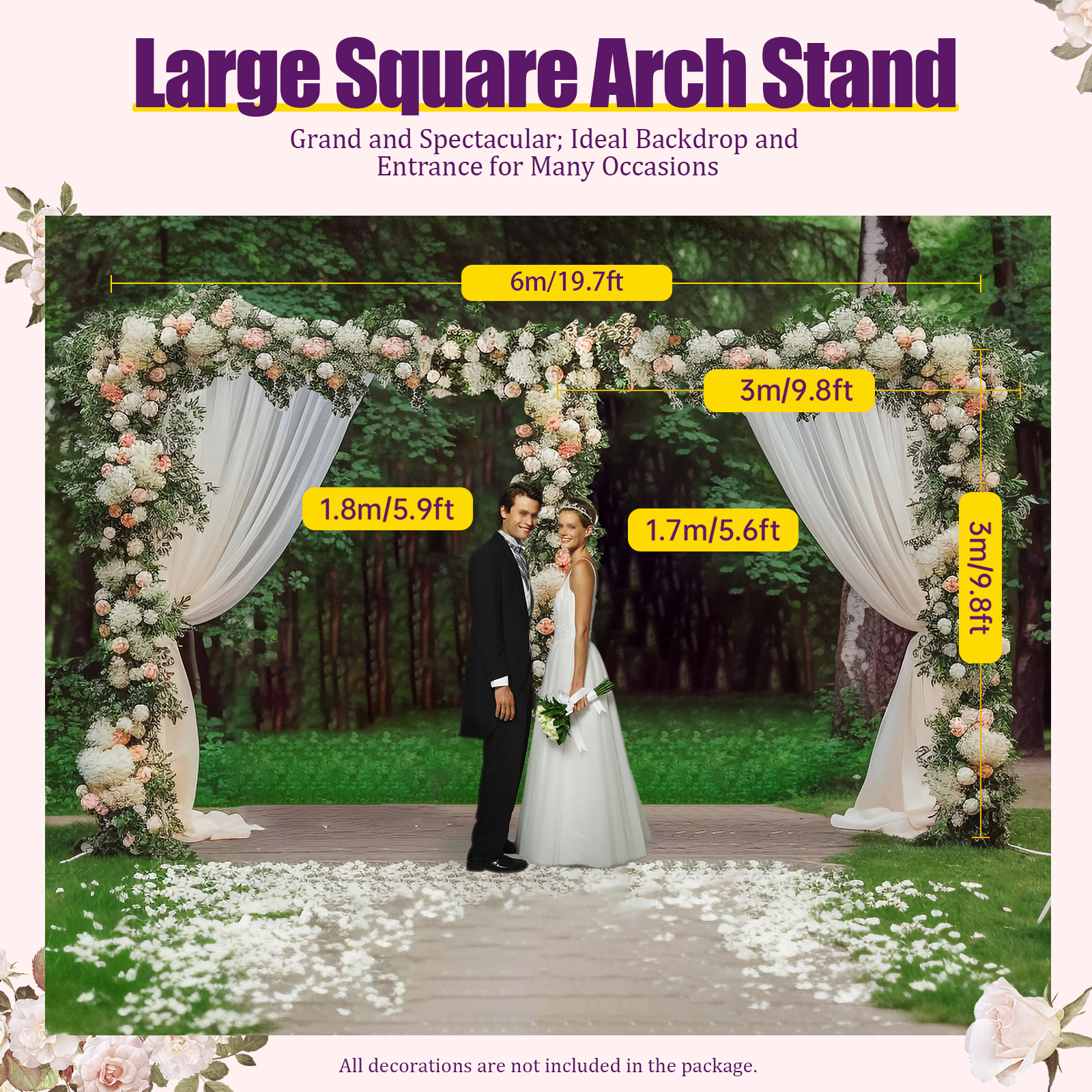 3x6m/10x20ft Metal Wedding Arc – Balloon Arch Kit recenzja i cena