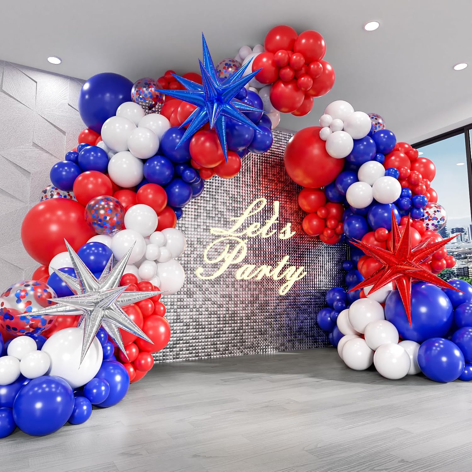 129pcs Red White and Blue Ball – Balloon Arch Kit recenzja i cena
