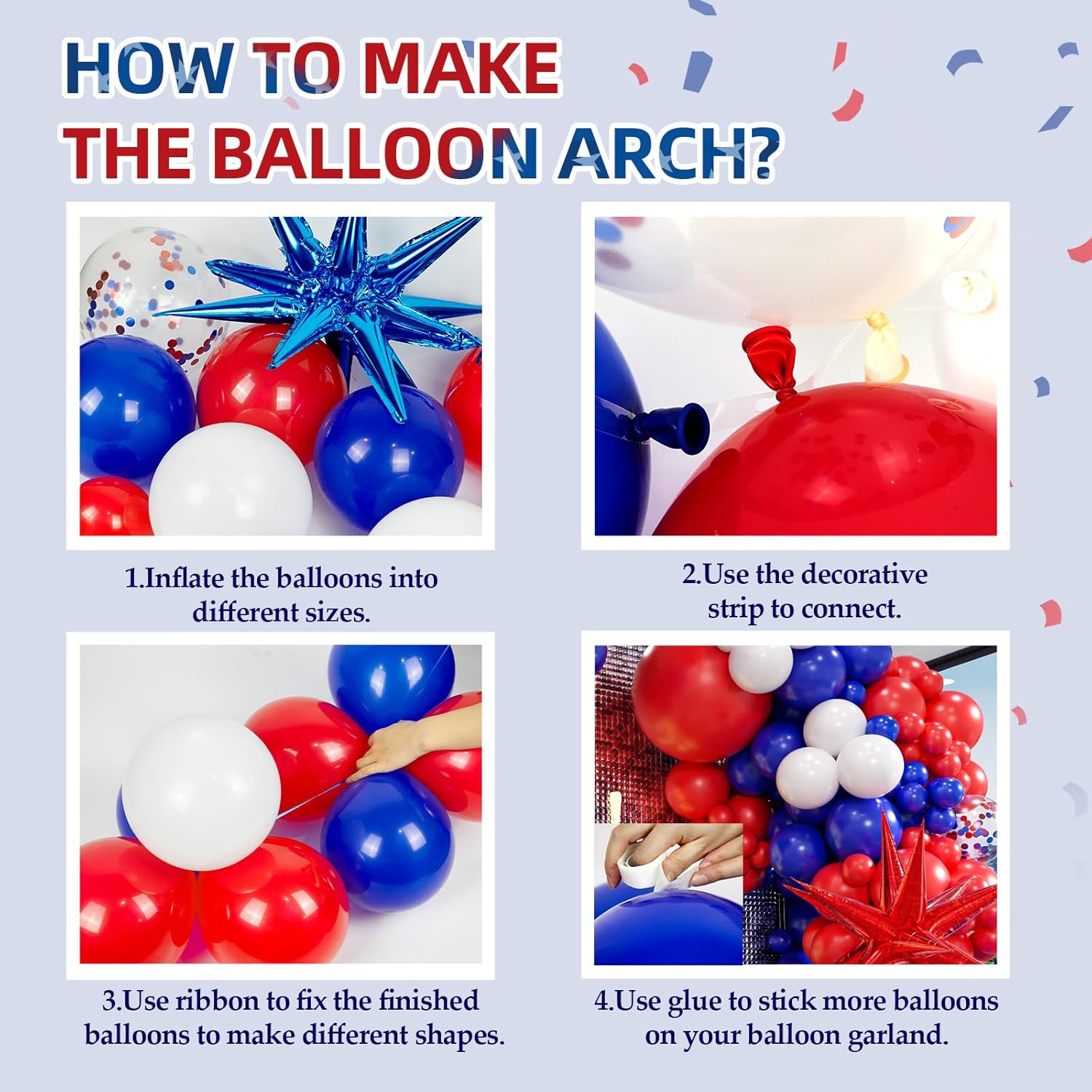129pcs Red White and Blue Ball – Balloon Arch Kit recenzja i cena