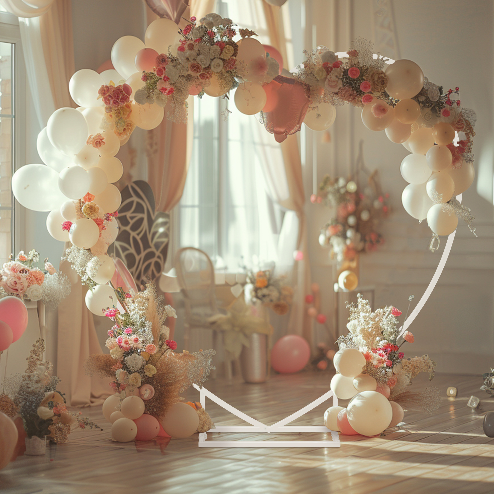 Heart Shaped White Metal Ballo – Balloon Arch Kit recenzja i cena