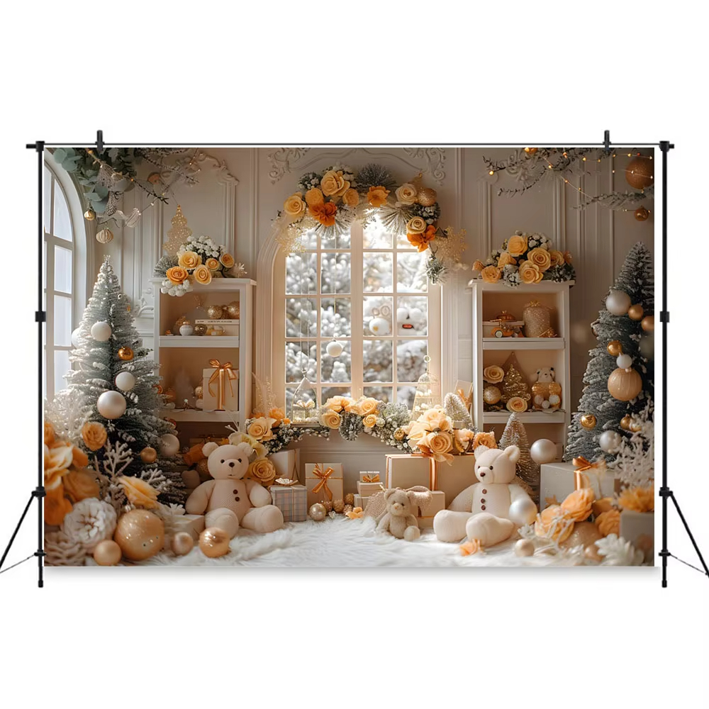 Winter Christmas Window Backgr – Party Event Supply Store recenzja i cena