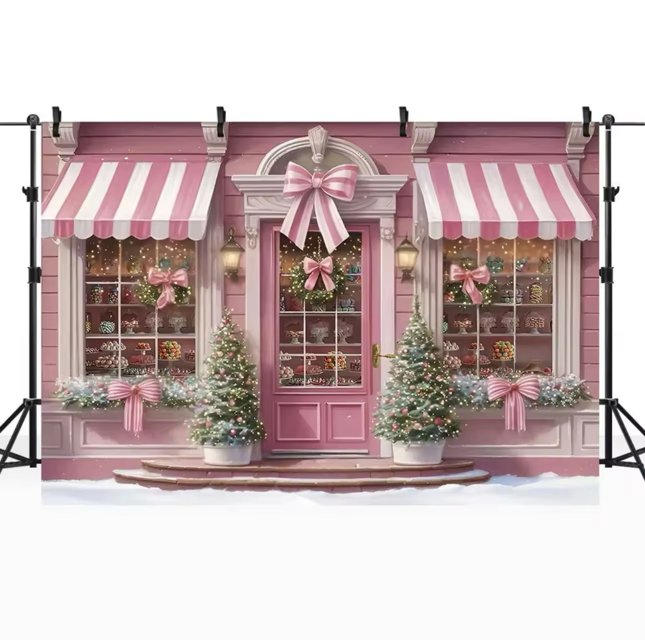 Winter Christmas Window Backgr – Party Event Supply Store recenzja i cena