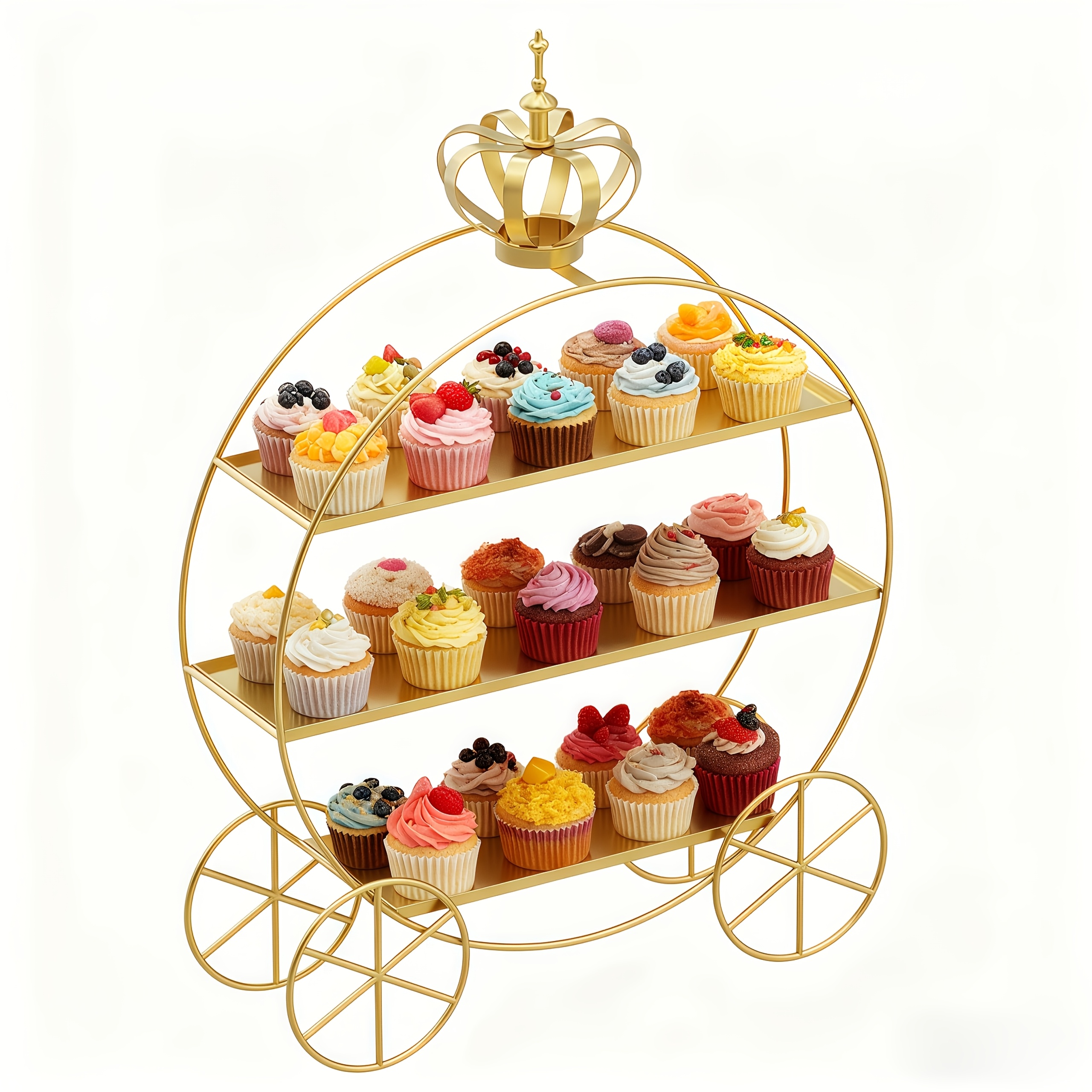 3-Tier Golden Crown Cake Stand – Cupcake Stand Tier recenzja i cena