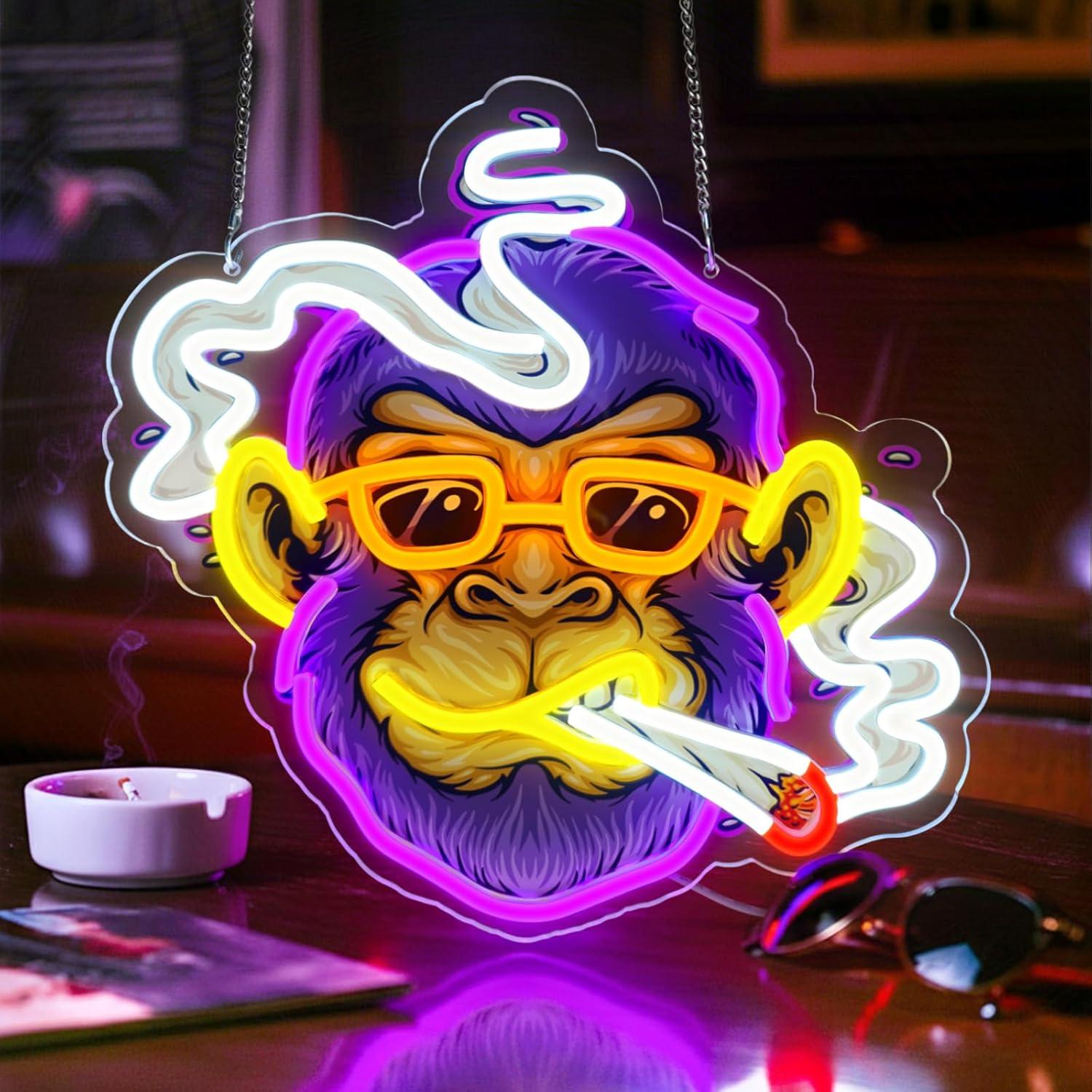 Cool Monkey Neon Sign Smoking  – Neon Sign Party recenzja i cena